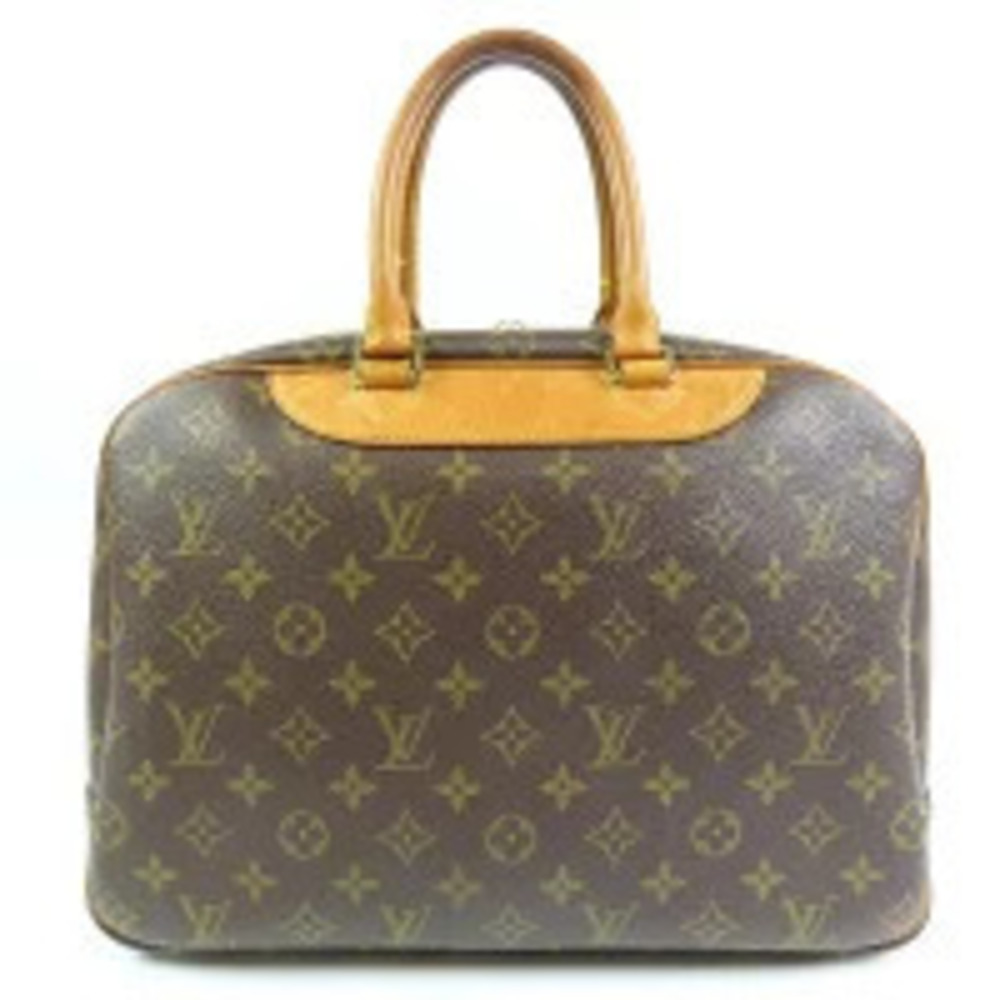 Louis Vuitton Leather Monogram Handbag Brown Deauville Brown